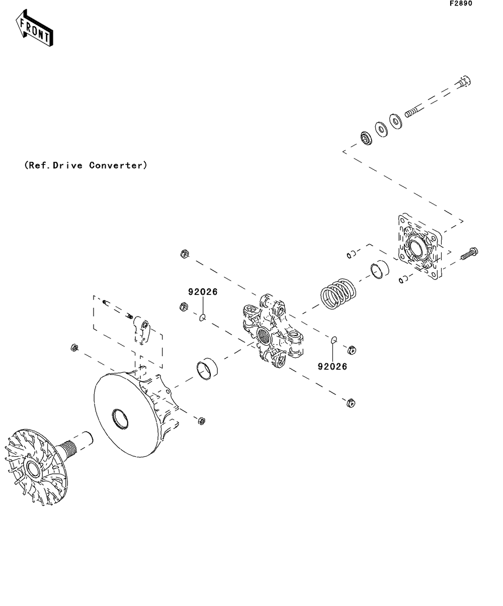 Optional Parts(Engine) Diagram and Parts List for KAF400DEF 2014 Kawasaki Lawn Tractor Accessories