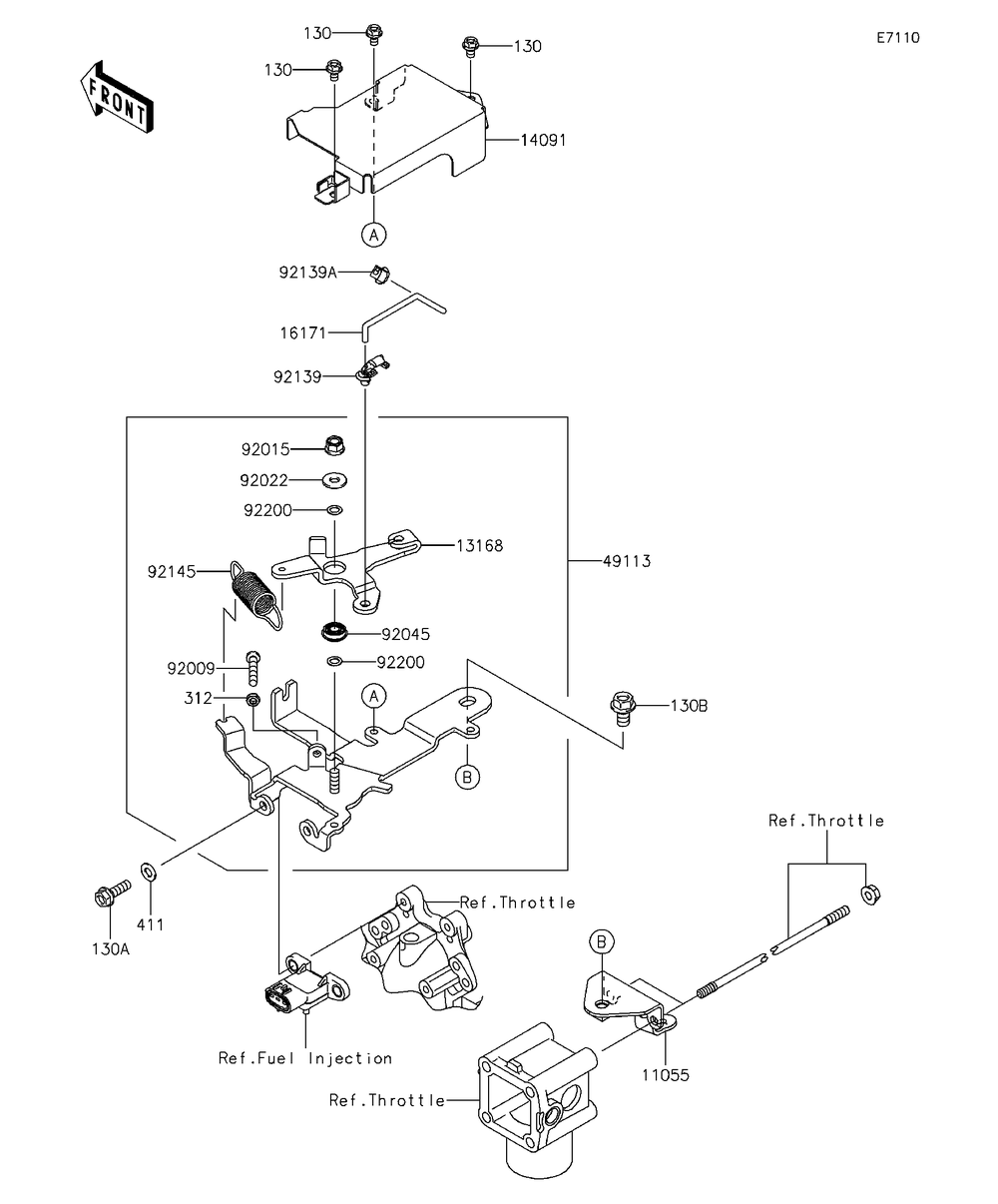 Control Diagram and Parts List for KAF620RFF 2015 Kawasaki Lawn Tractor Accessories