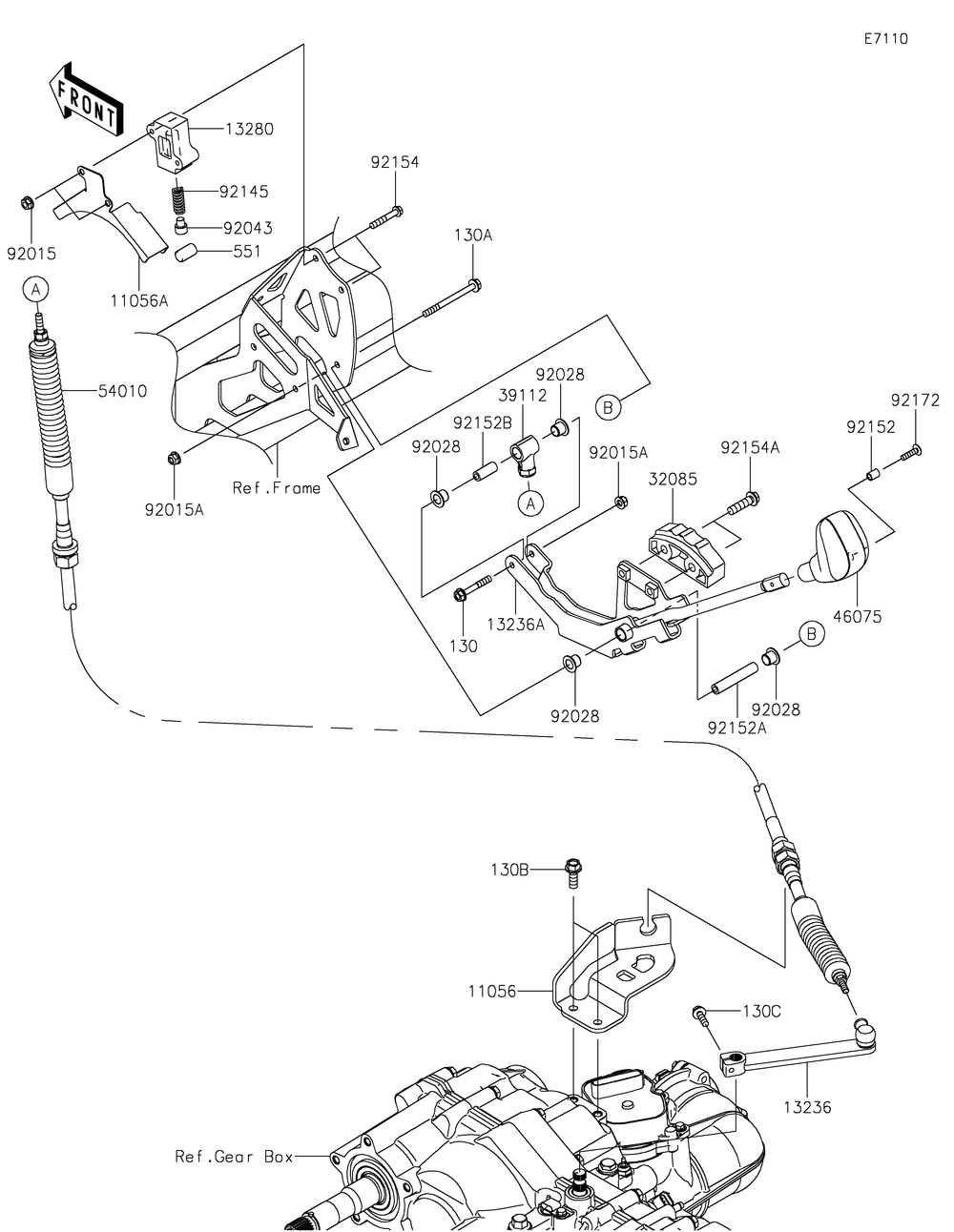 Control Diagram and Parts List for KAF1000AMFNN 2021 Kawasaki Lawn Tractor Accessories