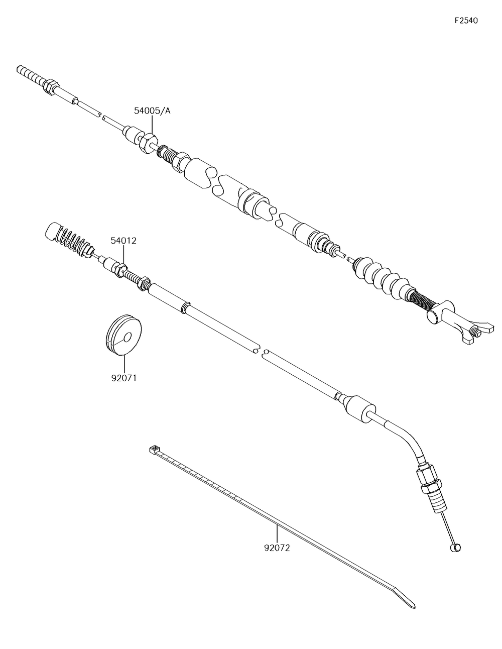 Cables Diagram and Parts List for KRF800GJF 2018 Kawasaki Lawn Tractor Accessories