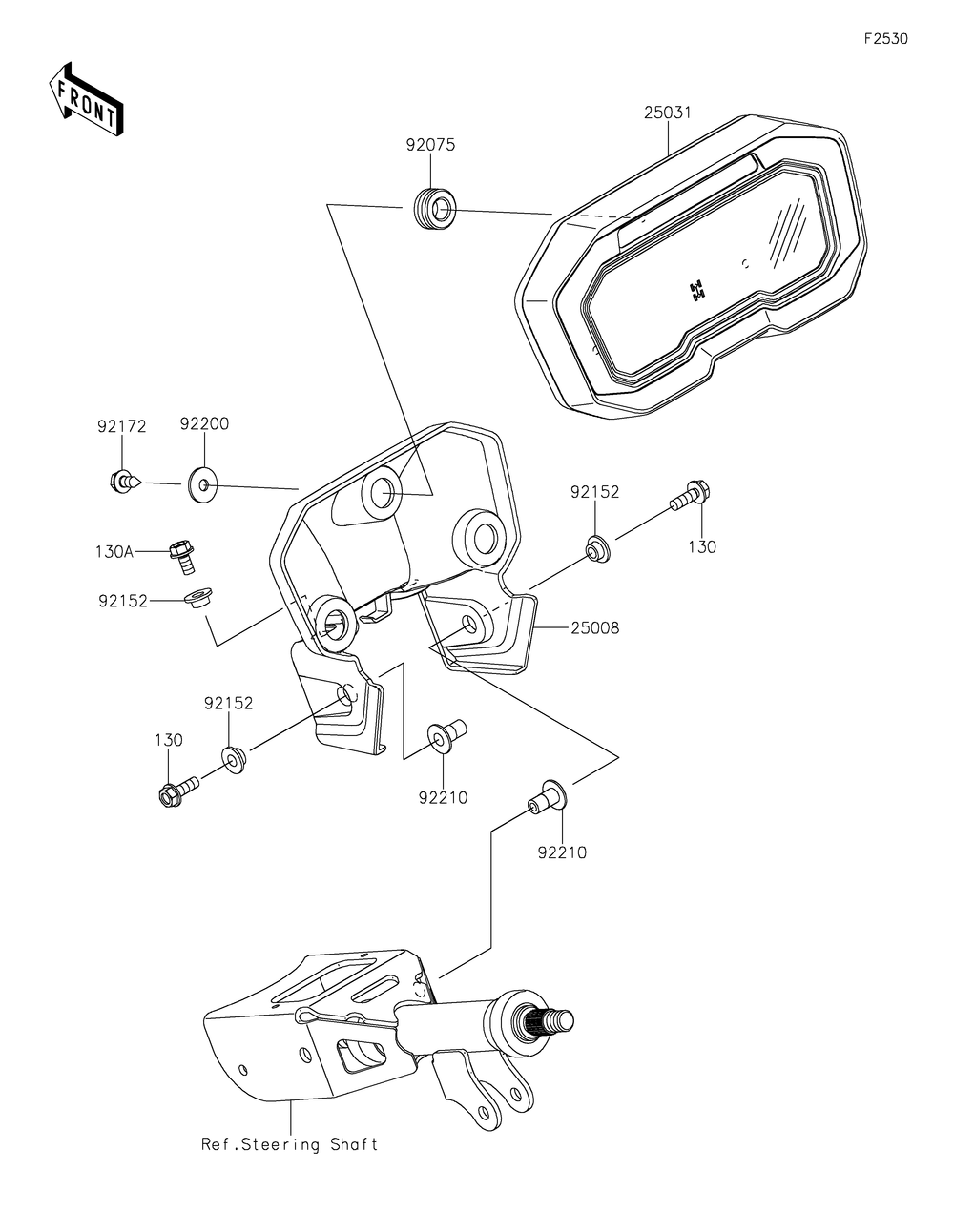 Meter Diagram and Parts List for KRF1000ALF 2020 Kawasaki Lawn Tractor Accessories