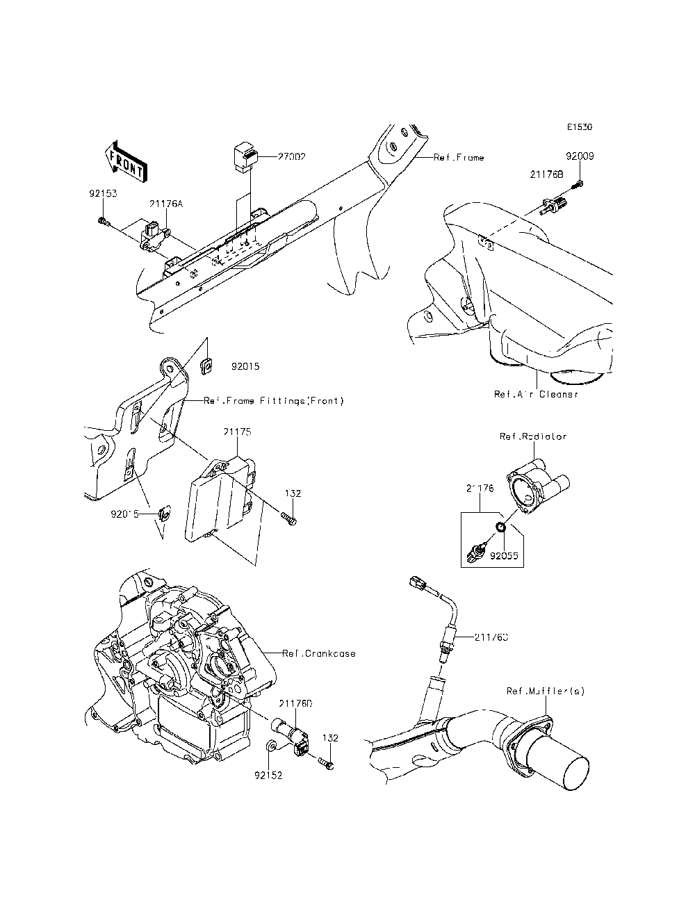 Fuel Injection Diagram and Parts List for KRF800DFF 2015 Kawasaki Lawn Tractor Accessories