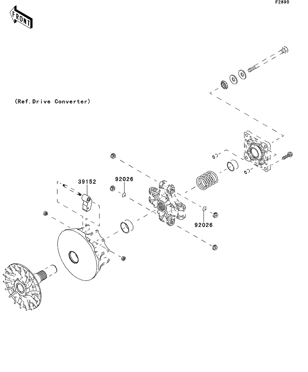Optional Parts(Engine) Diagram and Parts List for KAF400AFF 2015 Kawasaki Lawn Tractor Accessories