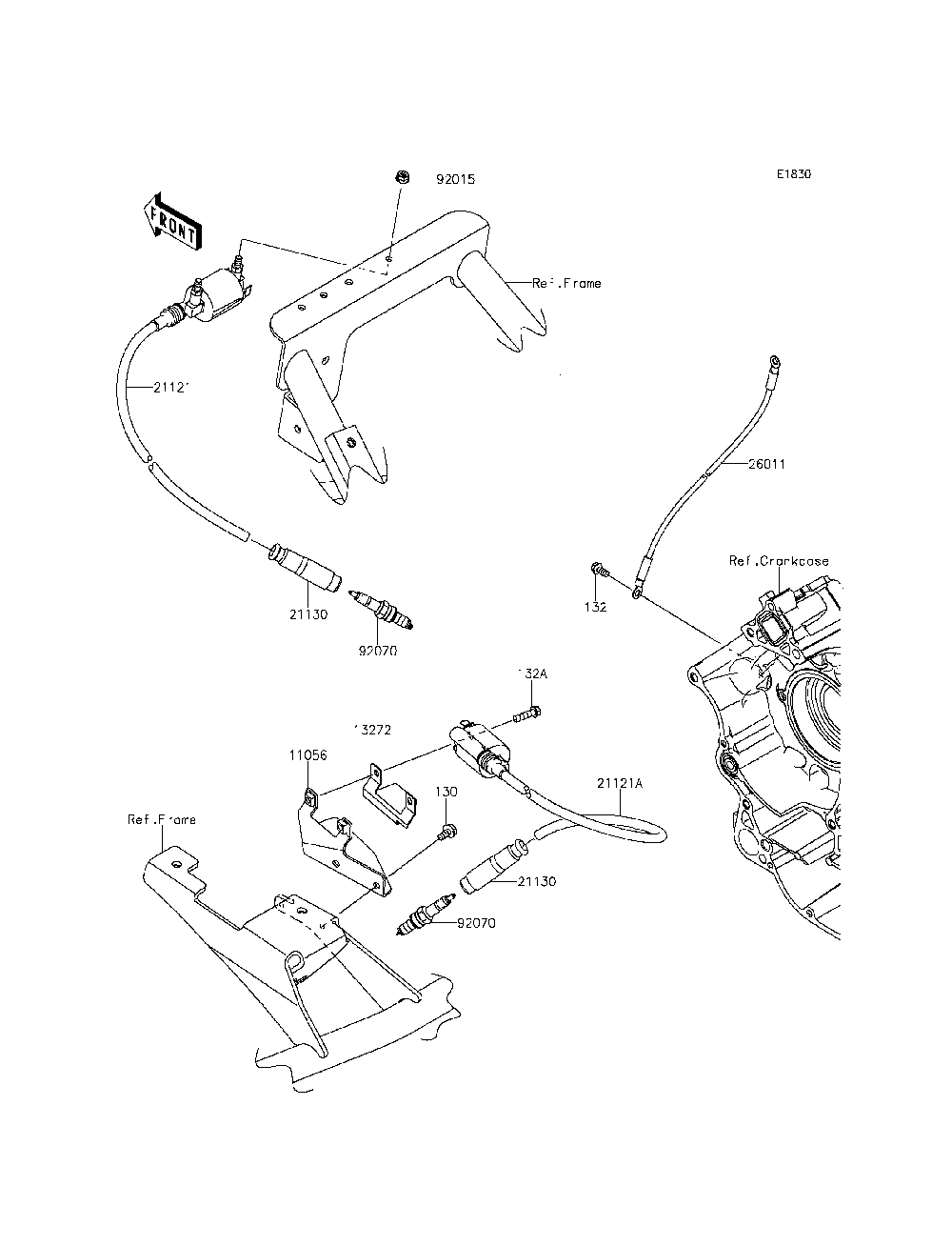Ignition System Diagram and Parts List for KRT800CFF 2015 Kawasaki Lawn Tractor Accessories