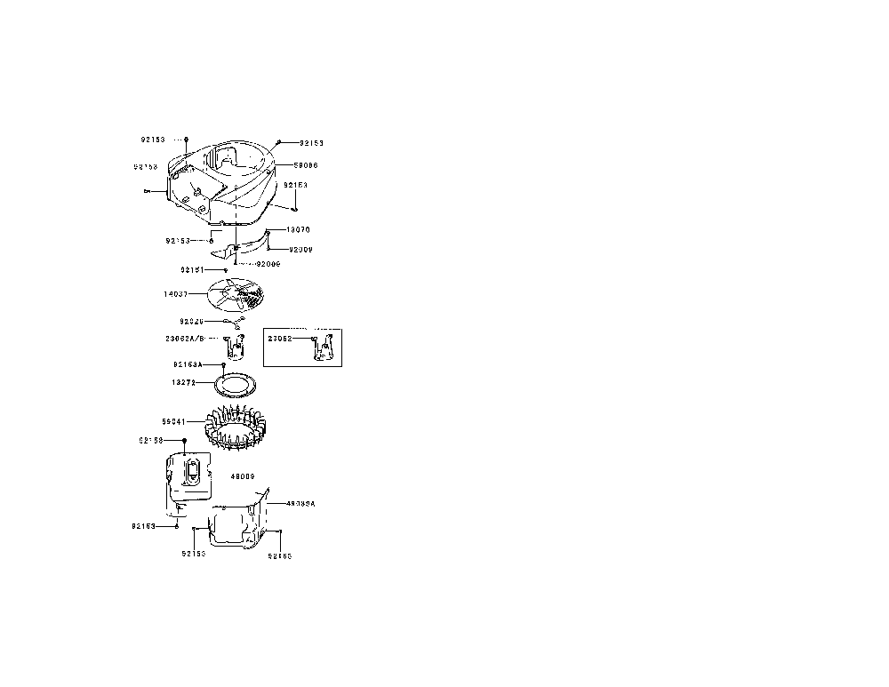 Cooling-equipment Diagram and Parts List for FR691V-AS08  Kawasaki Engine
