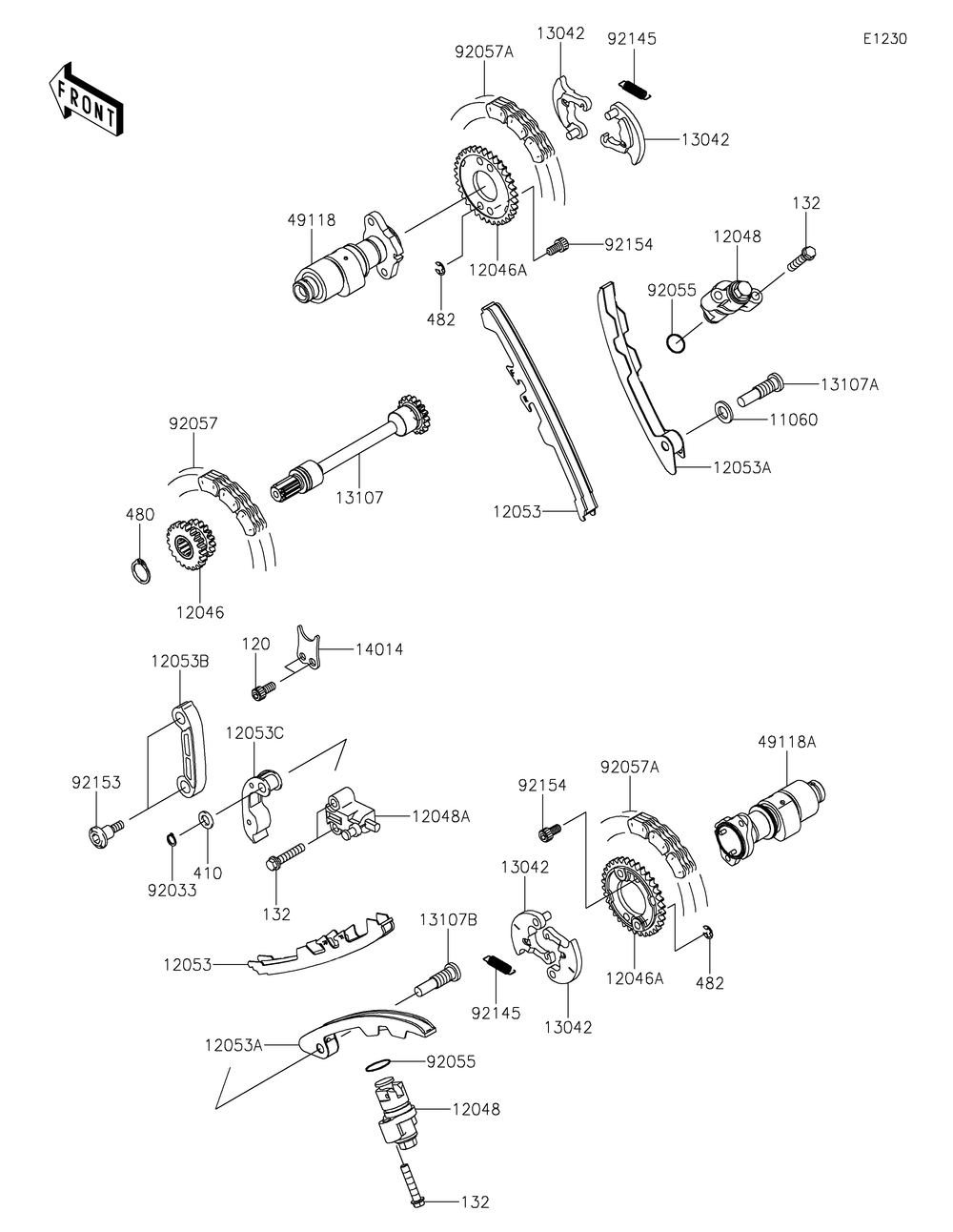 Camshaft Diagram and Parts List for KRF800GMFNN 2021 Kawasaki Lawn Tractor Accessories