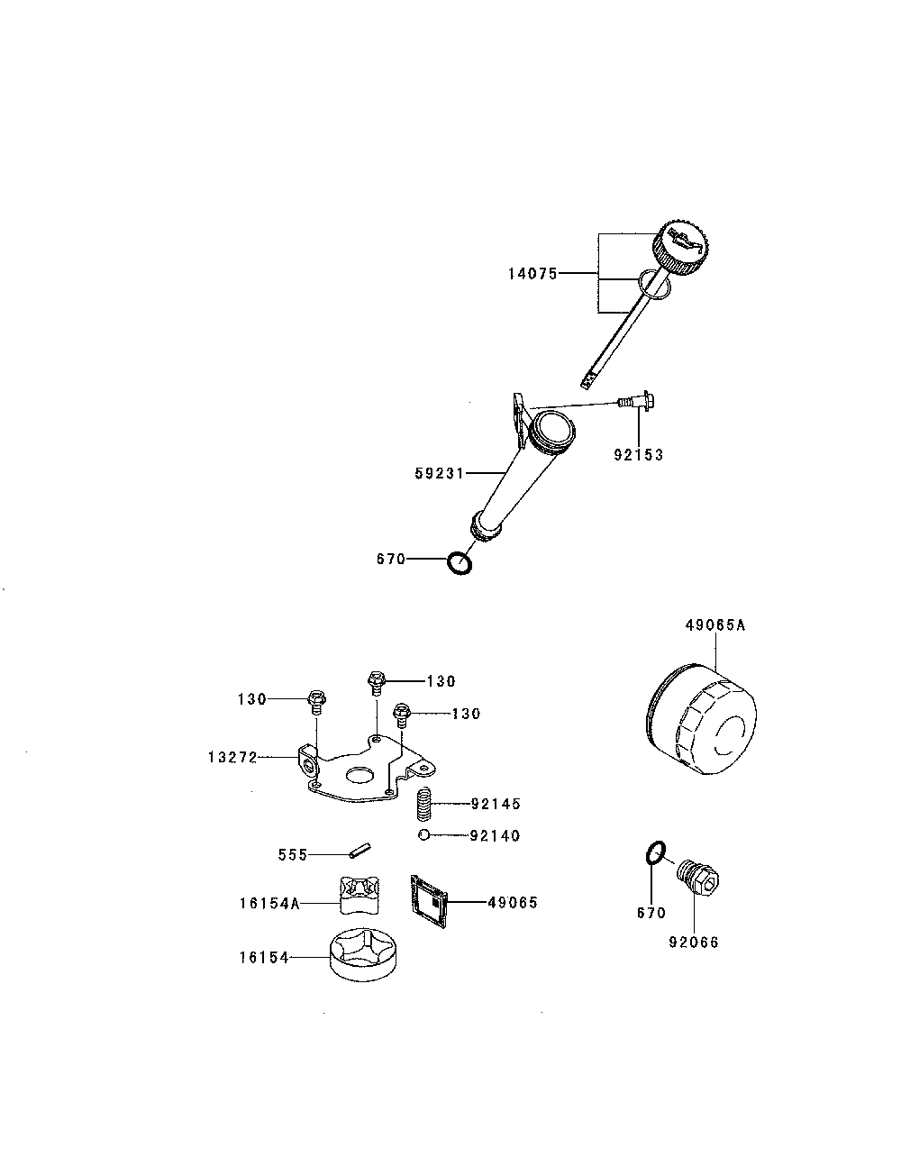 Lubrication equipment Diagram and Parts List for FR691V-AS29  Kawasaki Engine