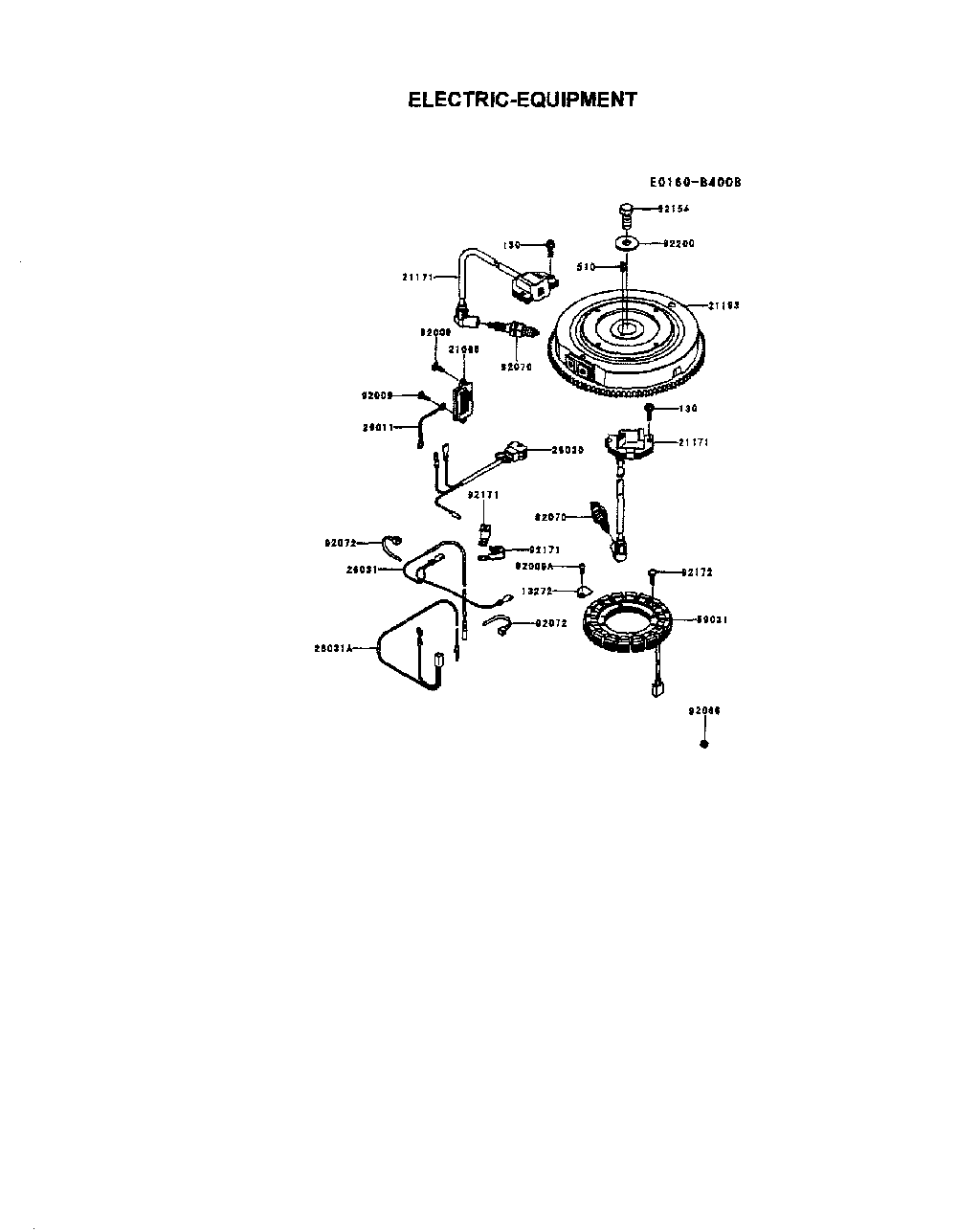 Electric-equipment Diagram and Parts List for FR691V-AS06  Kawasaki Engine