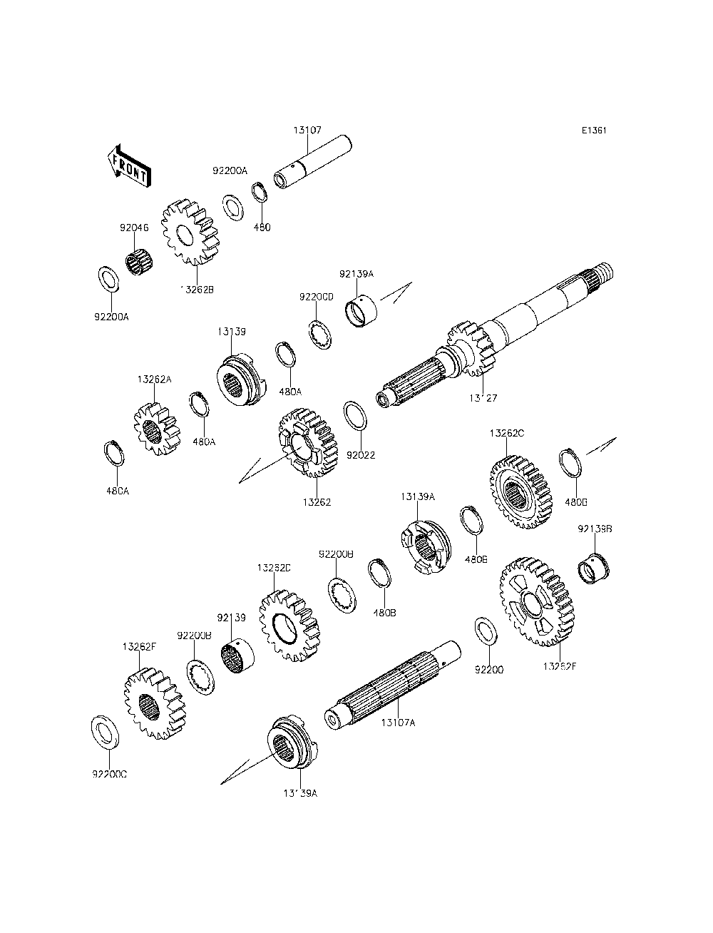 Transmission Diagram and Parts List for KRF800DFF 2015 Kawasaki Lawn Tractor Accessories