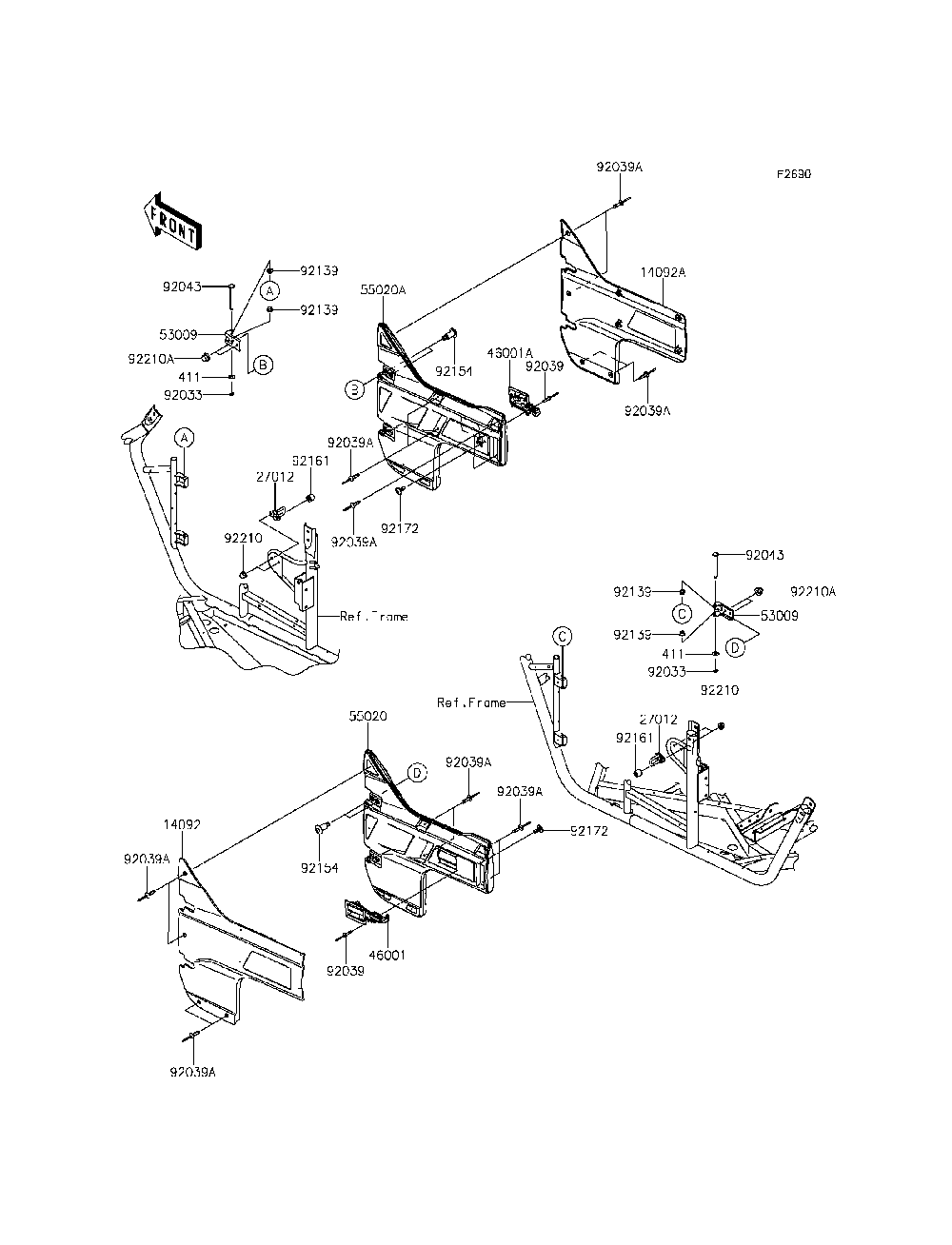Door Diagram and Parts List for KRF800DFF 2015 Kawasaki Lawn Tractor Accessories