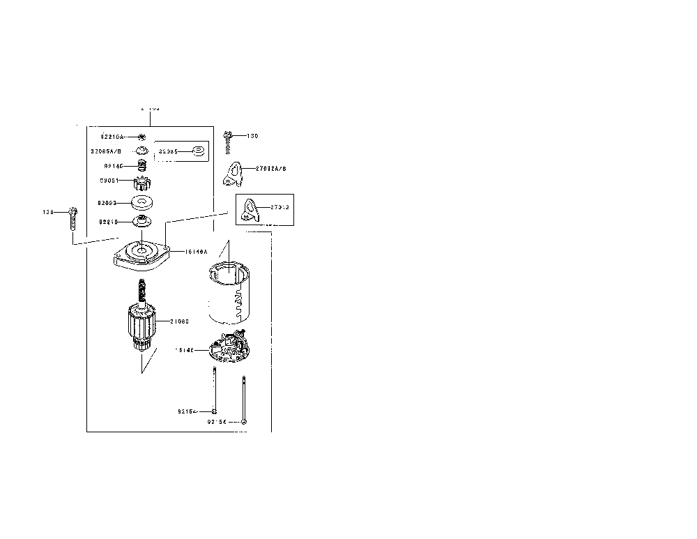 Starter Diagram and Parts List for FR691V-BS00  Kawasaki Engine