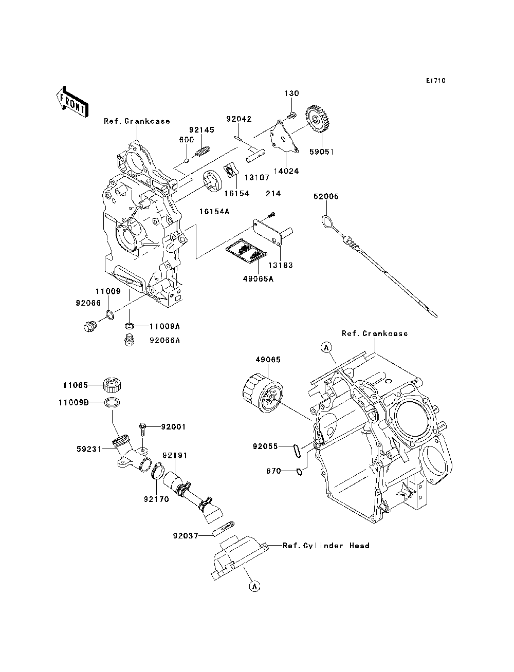 Oil Pump/Oil Filter Diagram and Parts List for KAF620PDF 2013 Kawasaki Lawn Tractor Accessories
