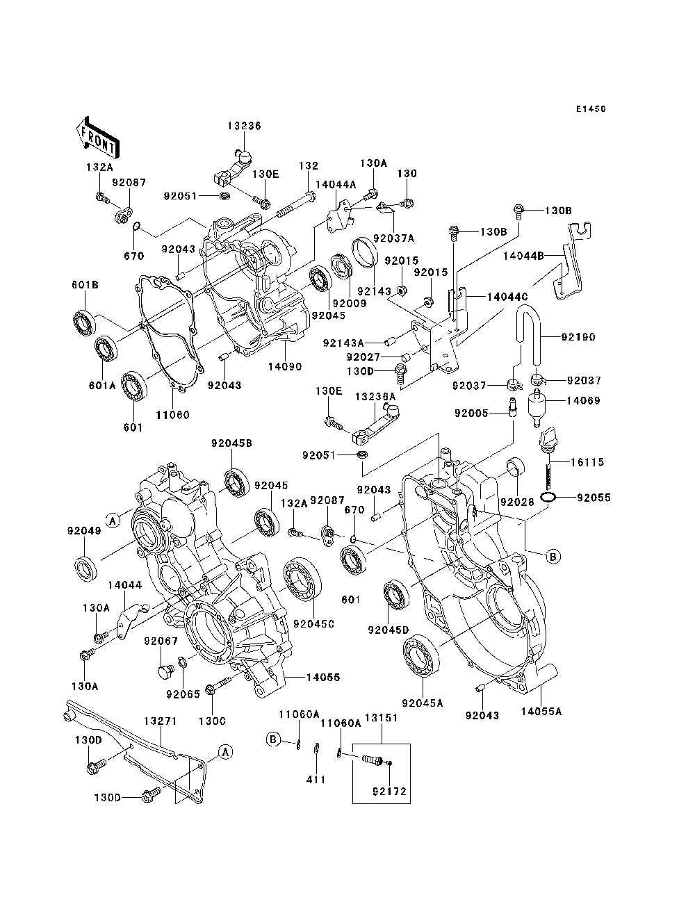 Gear Box Diagram and Parts List for KAF620MDF 2013 Kawasaki Lawn Tractor Accessories