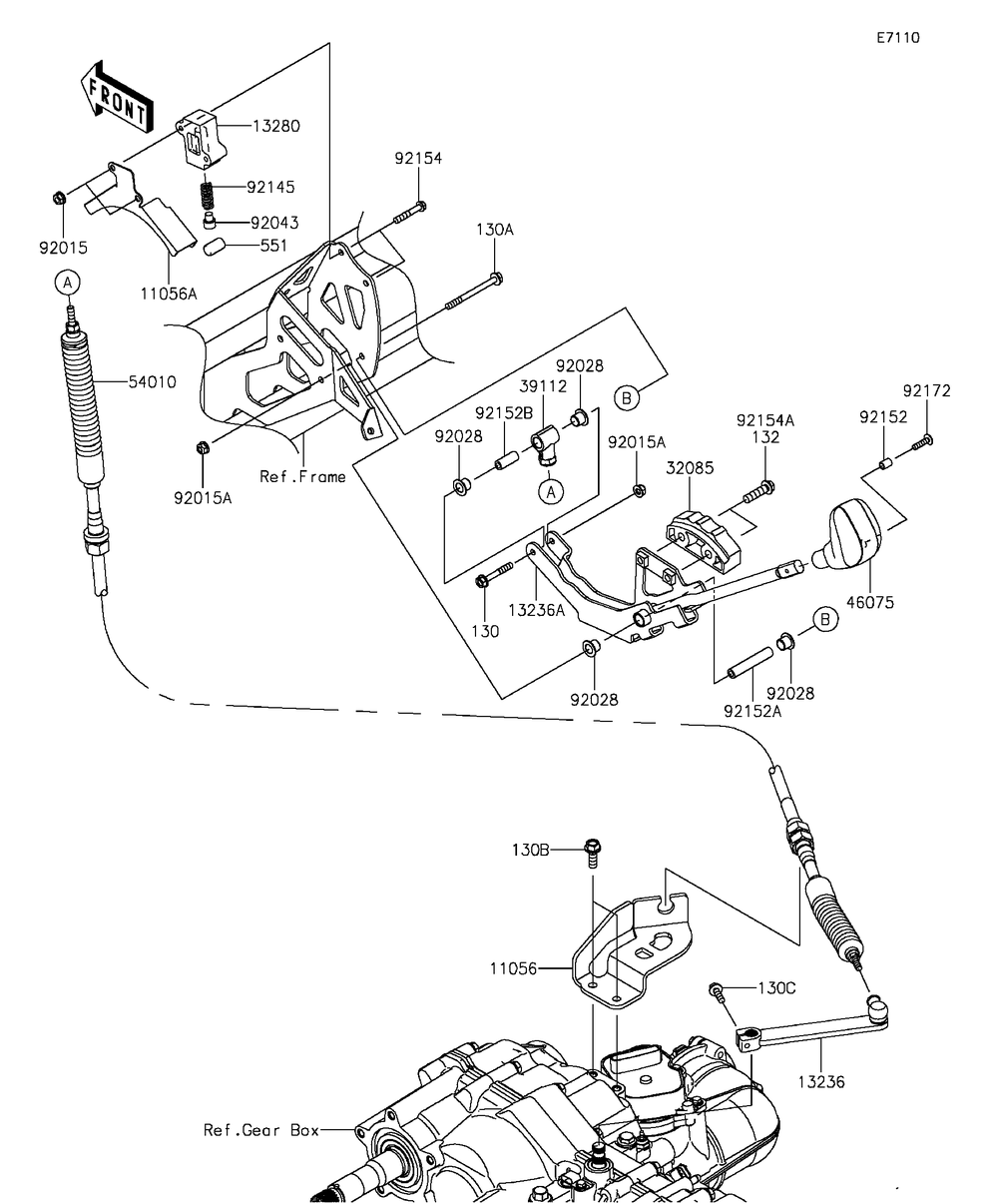Control Diagram and Parts List for KAF820BGF 2016 Kawasaki Lawn Tractor Accessories