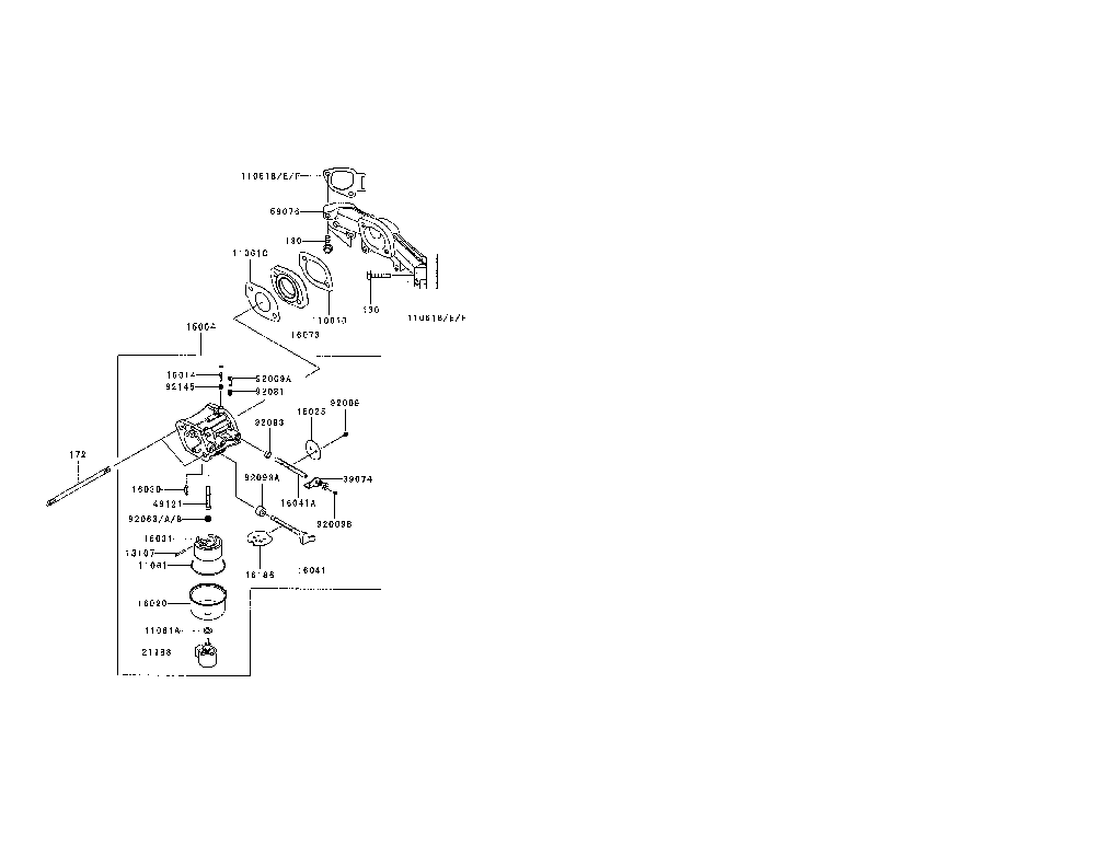Carburetor Diagram and Parts List for FR691V-BS00  Kawasaki Engine