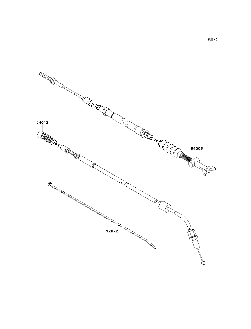 Cables Diagram and Parts List for KRT800BEF 2014 Kawasaki Lawn Tractor Accessories