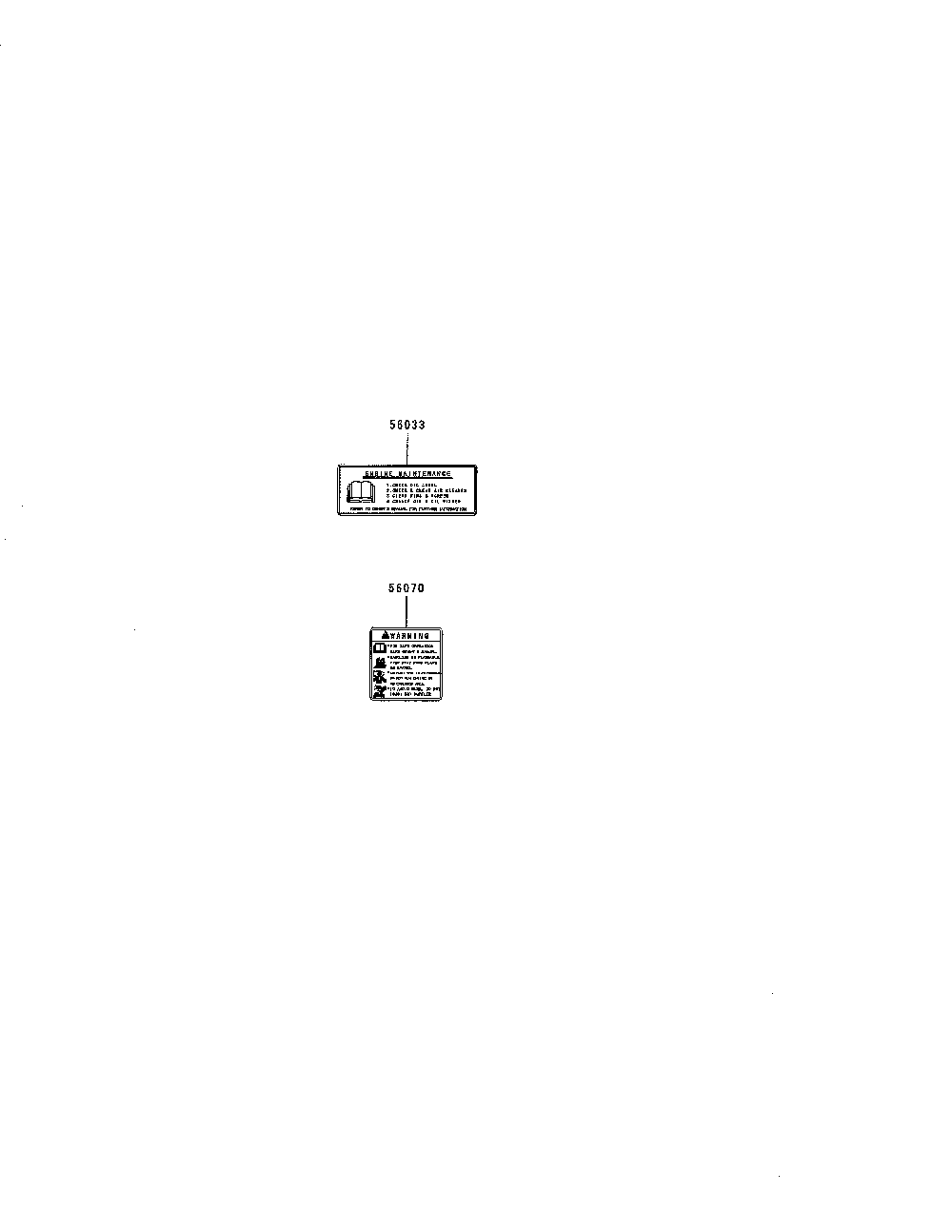Engine labels Diagram and Parts List for 752SFR600S06  Kawasaki Engine