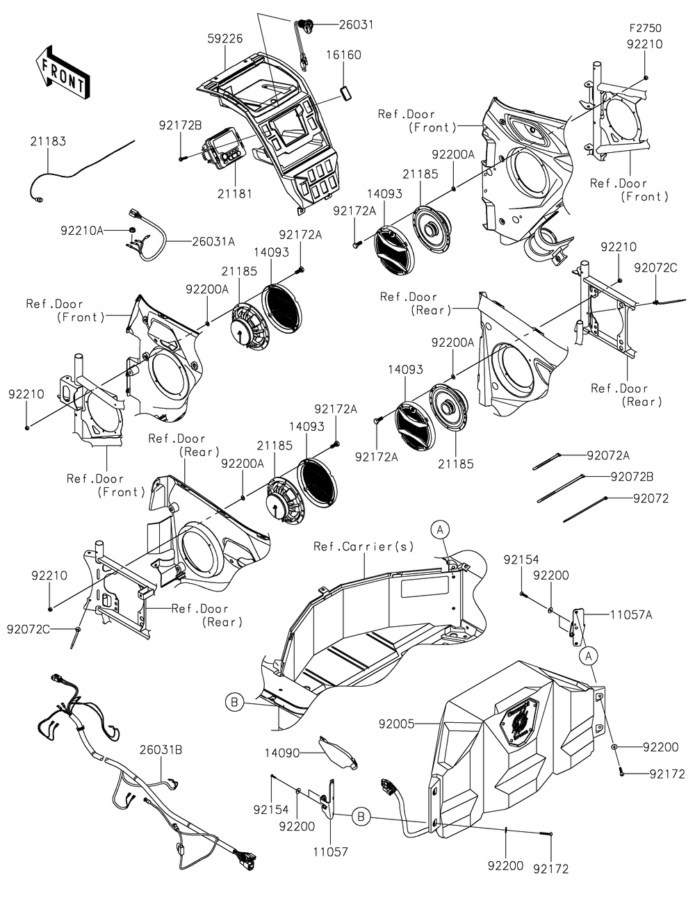 Other Diagram and Parts List for KRT1000BPFNL 2023 Kawasaki Lawn Tractor Accessories