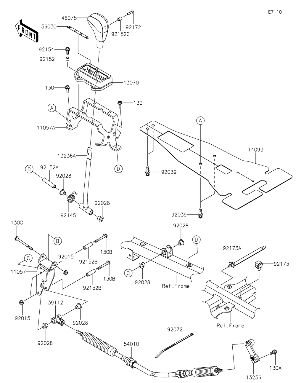 Control Diagram and Parts List for KRF1000ALF 2020 Kawasaki Lawn Tractor Accessories