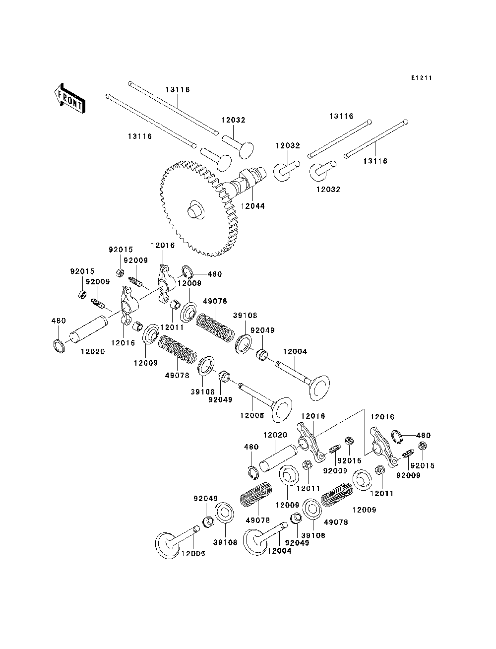 Valve Diagram and Parts List for KAF620E7F 2007 & Prior Kawasaki Lawn Tractor Accessories