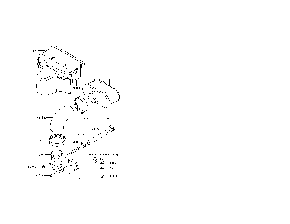 Air filter/muffler Diagram and Parts List for FR691V-BS00  Kawasaki Engine