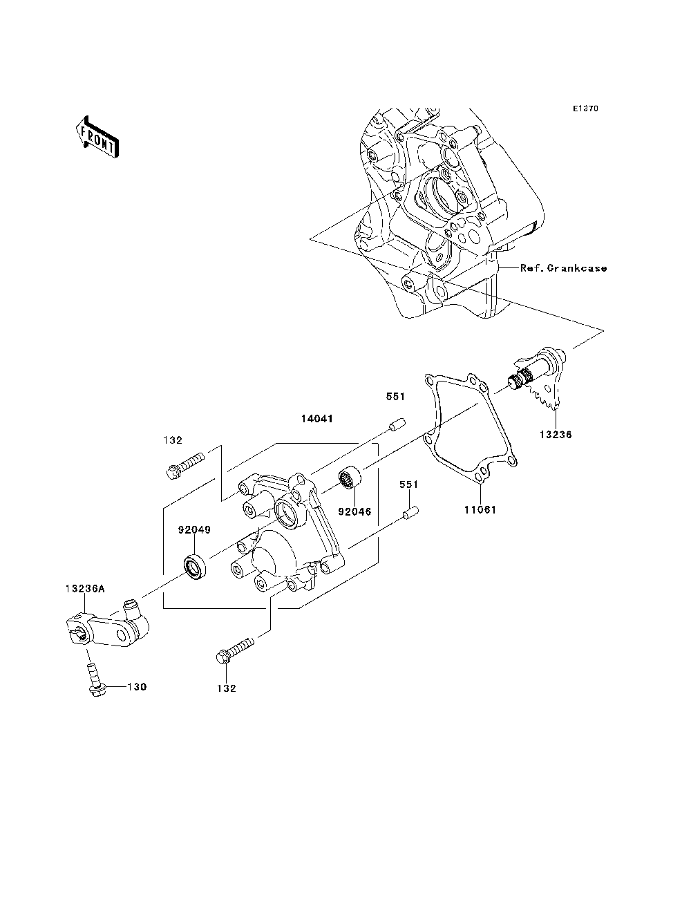 Gear Change Mechanism Diagram and Parts List for KRT800BEF 2014 Kawasaki Lawn Tractor Accessories