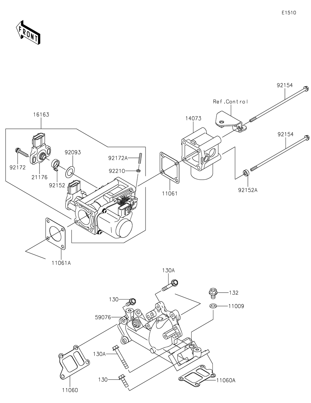 Throttle Diagram and Parts List for KAF620SKF 2019 Kawasaki Lawn Tractor Accessories