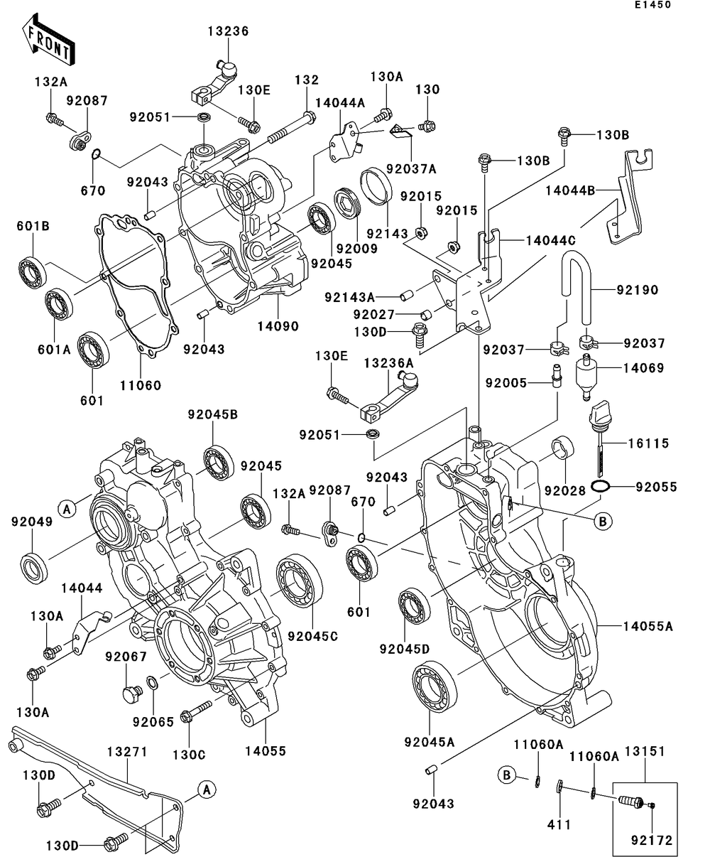 Gear Box Diagram and Parts List for KAF620SDF 2013 Kawasaki Lawn Tractor Accessories