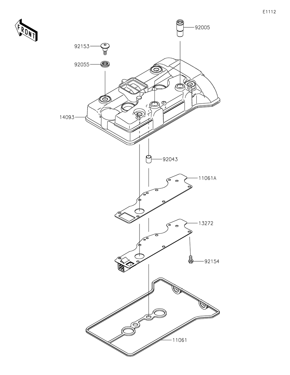 Cylinder Head Cover Diagram and Parts List for KRF1000ALF 2020 Kawasaki Lawn Tractor Accessories