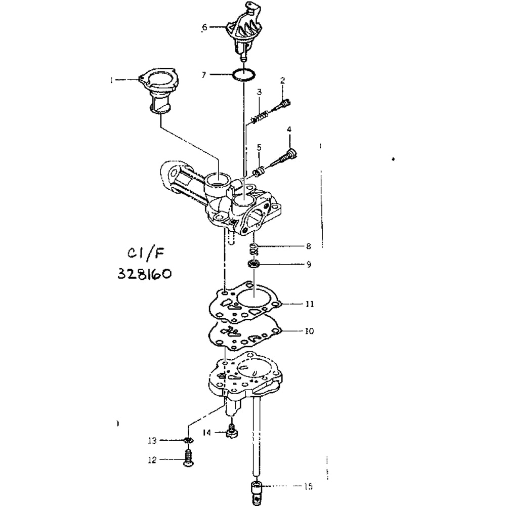Carburetor Diagram and Parts List for FA76D-3MP  Kawasaki Generator