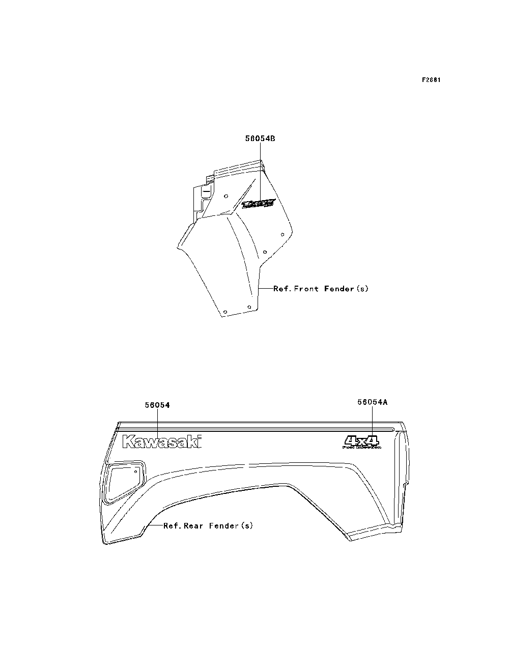 Decals(Vbf) Diagram and Parts List for KRF750VBF 2011 Kawasaki Lawn Tractor Accessories