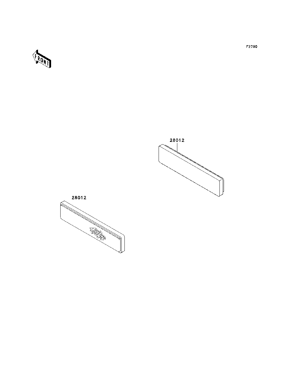 Reflectors Diagram and Parts List for KAF950B7F 2007 & Prior Kawasaki Lawn Tractor Accessories