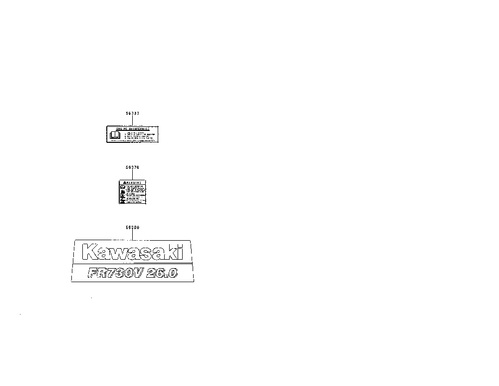 Label Diagram and Parts List for FR730V-AS09  Kawasaki Engine