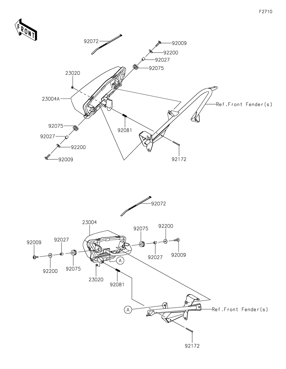 Headlight Diagram and Parts List for KRF1000DMFNN 2021 Kawasaki Lawn Tractor Accessories
