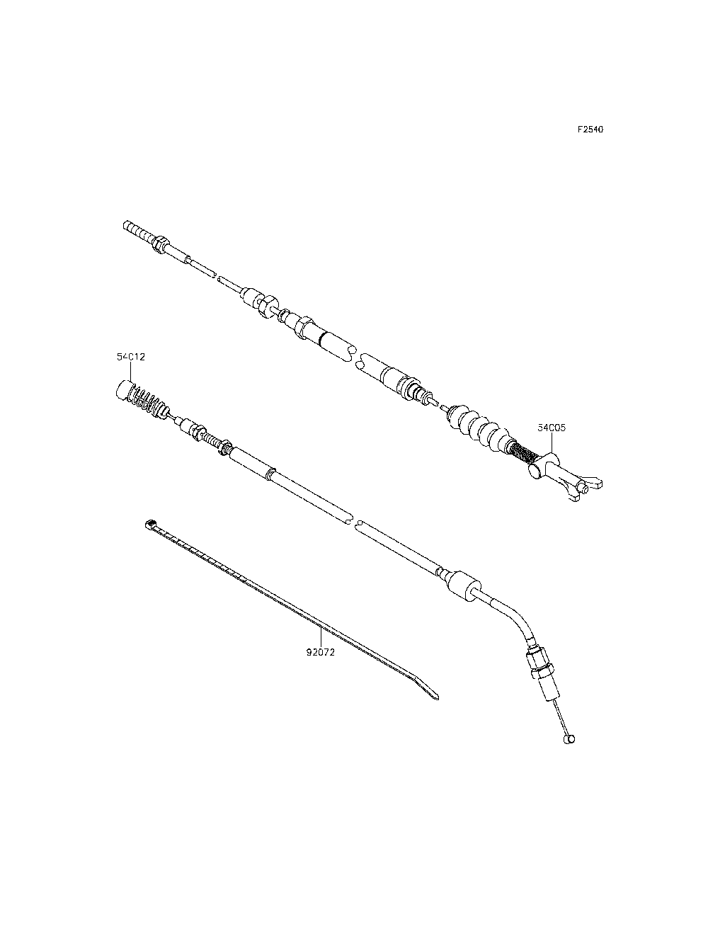 Cables Diagram and Parts List for KRT800CFF 2015 Kawasaki Lawn Tractor Accessories