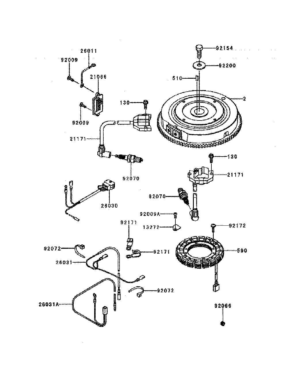 Electric-equipment Diagram and Parts List for FR730V-DS04  Kawasaki Engine