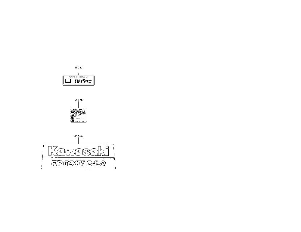 Label Diagram and Parts List for FR691V-AS07  Kawasaki Engine