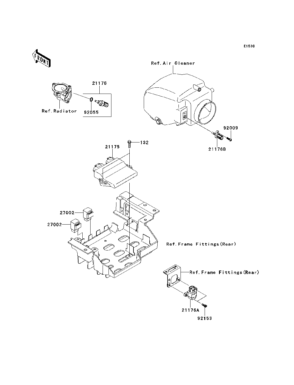 Fuel Injection Diagram and Parts List for KRF750RDF 2013 Kawasaki Lawn Tractor Accessories