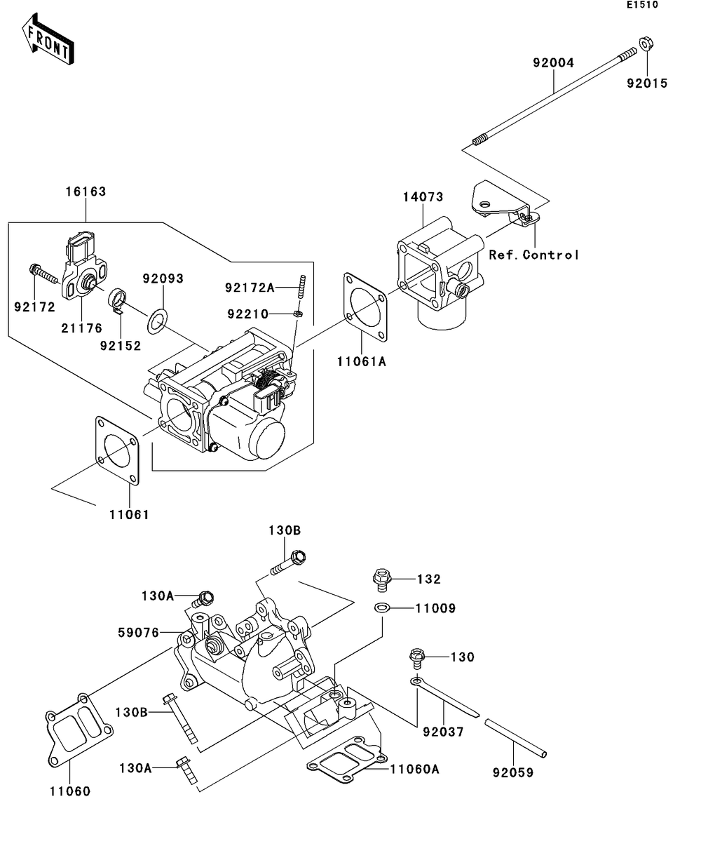 Throttle Diagram and Parts List for KAF620RDFA 2013 Kawasaki Lawn Tractor Accessories
