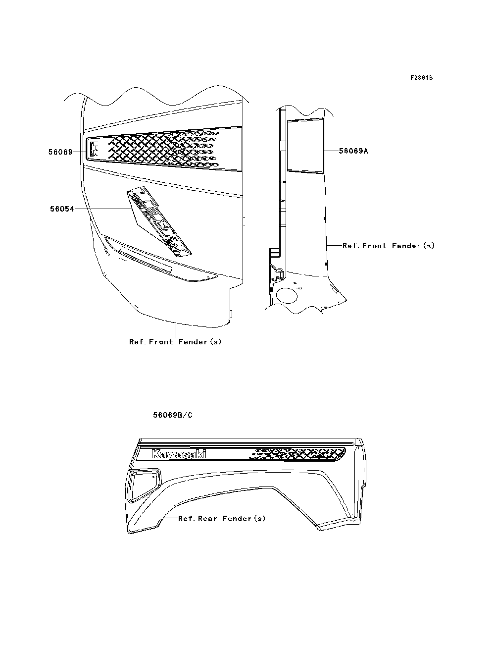 Decals(Red)(Ncs) Diagram and Parts List for KRF750NCS 2012 Kawasaki Lawn Tractor Accessories