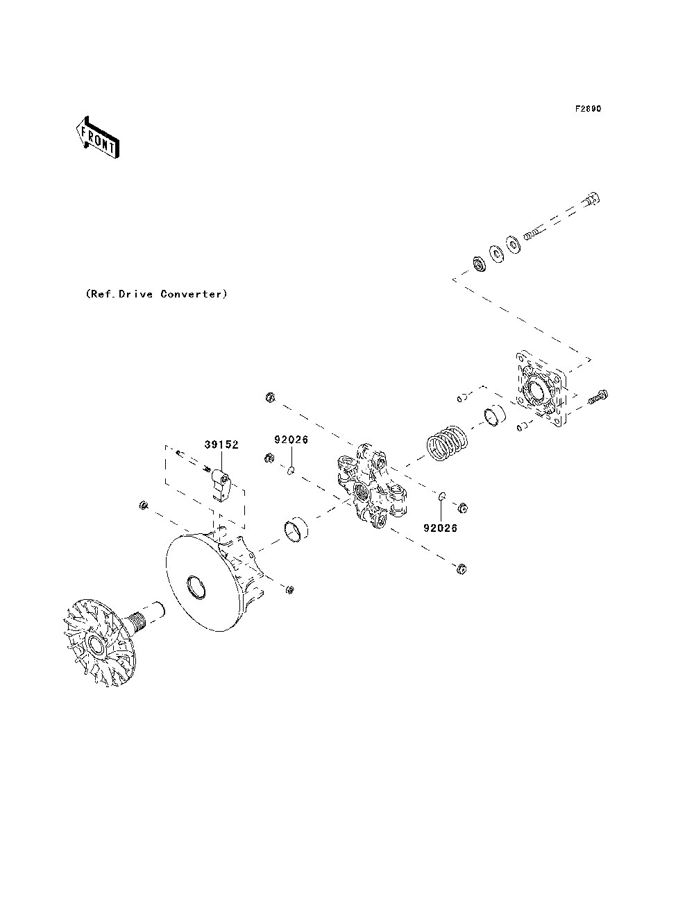 Optional Parts(Engine) Diagram and Parts List for KAF400C7F 2007 & Prior Kawasaki Lawn Tractor Accessories