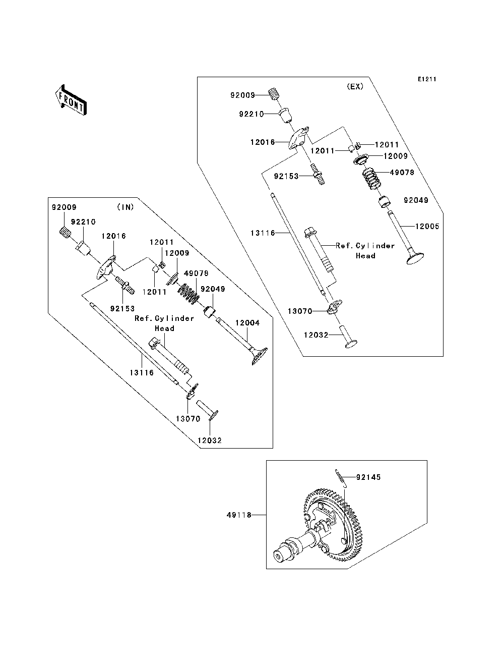 Valve Diagram and Parts List for KAF400A7F 2007 & Prior Kawasaki Lawn Tractor Accessories