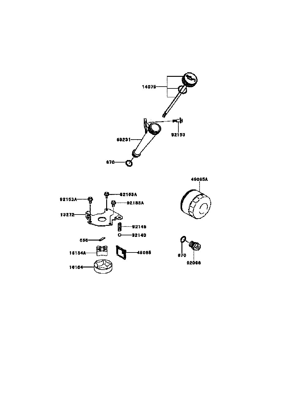 Lubrication equipment Diagram and Parts List for FR651V-BS31  Kawasaki Engine