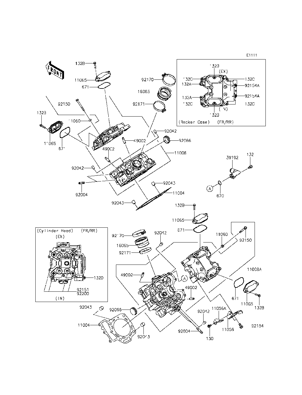 Cylinder Head Diagram and Parts List for KRT800CFF 2015 Kawasaki Lawn Tractor Accessories