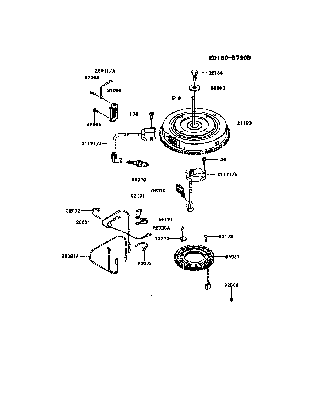 Electric equipment Diagram and Parts List for FR651V-BS31  Kawasaki Engine
