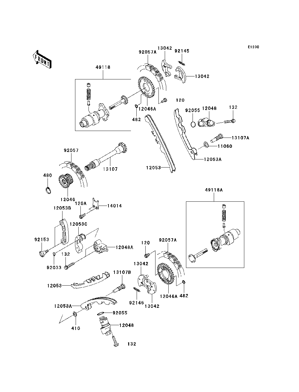 Camshaft Diagram and Parts List for KRF750TAF 2010 Kawasaki Lawn Tractor Accessories