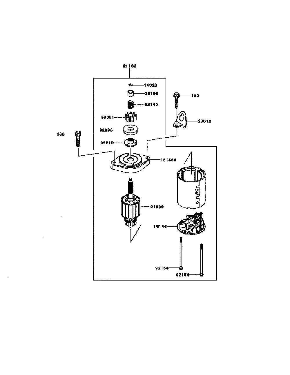Starter Diagram and Parts List for FR651V-BS31  Kawasaki Engine