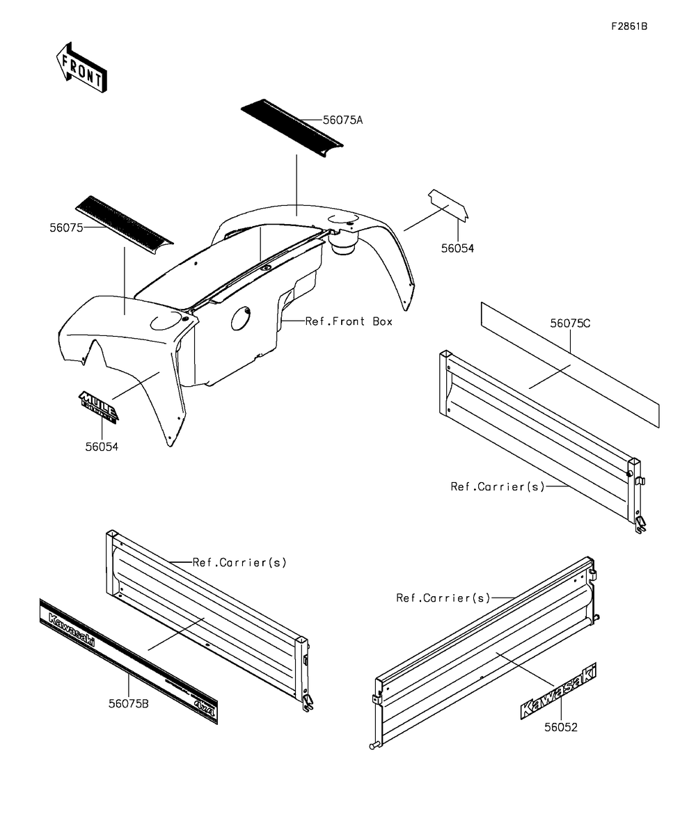 Decals(Black)(Fgf) Diagram and Parts List for KAF400FGF 2016 Kawasaki Lawn Tractor Accessories