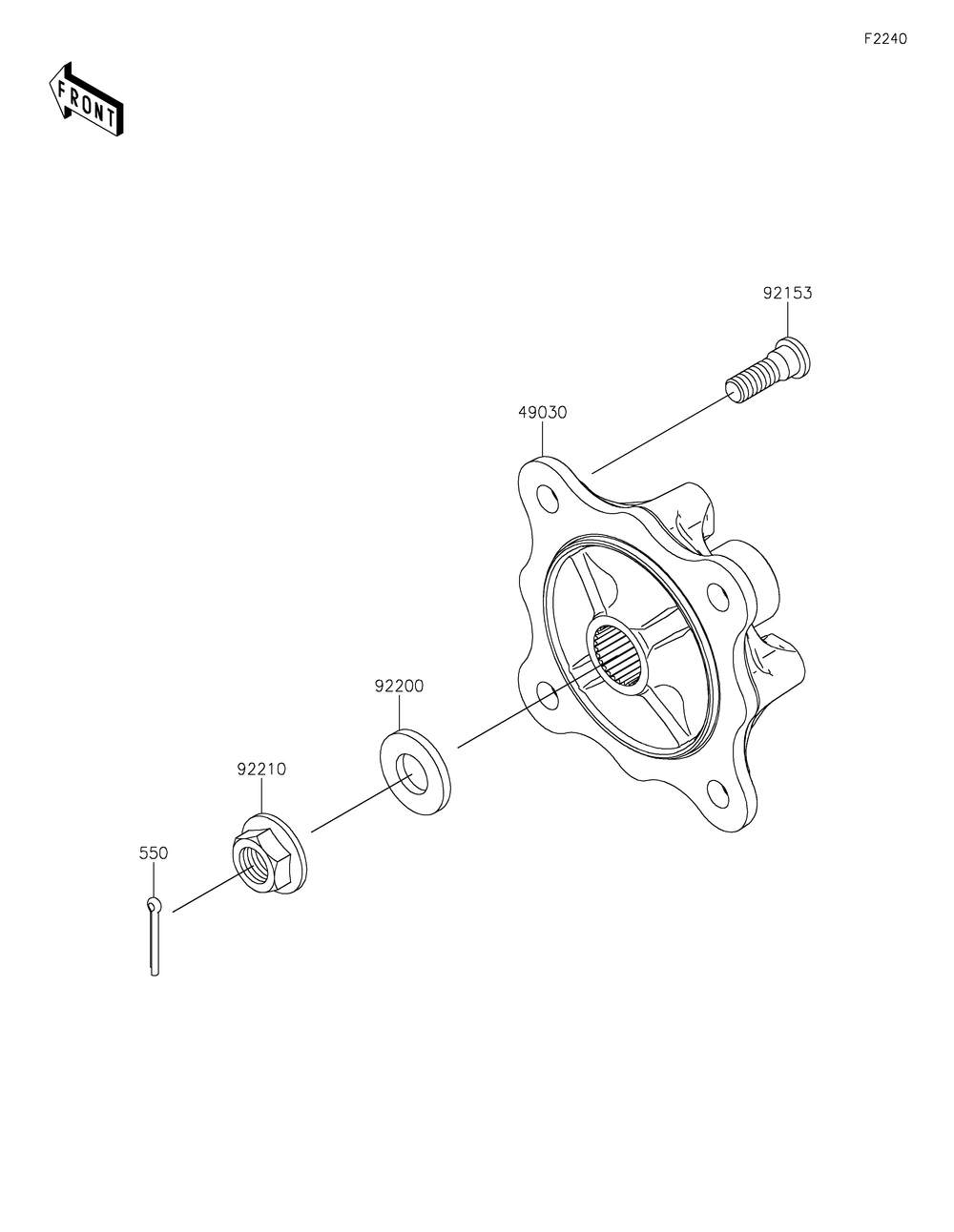 Rear Hubs/Brakes Diagram and Parts List for KAF820BMFNL 2021 Kawasaki Lawn Tractor Accessories