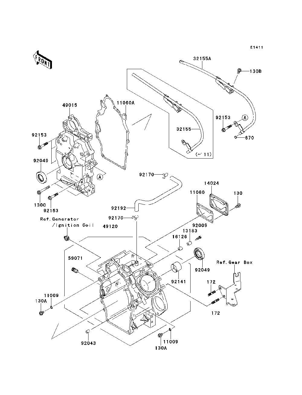 Crankcase Diagram and Parts List for KAF620PDF 2013 Kawasaki Lawn Tractor Accessories